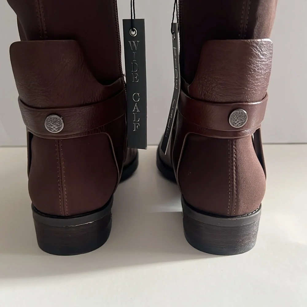 Vince Camuto Brown‎ Leather Boots Paton over the knee